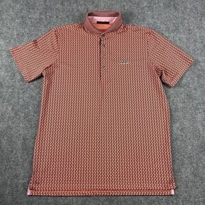 Greyson Polo Shirt Mens Large Pink Black Geometric Print Golf Performance Top